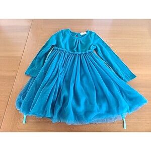 Maiduolu Girl's Teal Dress Tulle 100% Cotton, READ DESCRIPTION